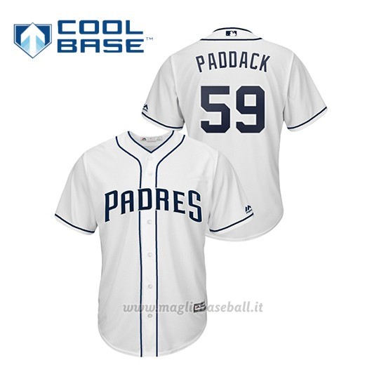 Maglia Baseball Uomo San Diego Padres 59 Chris Paddack Cool Base Bianco